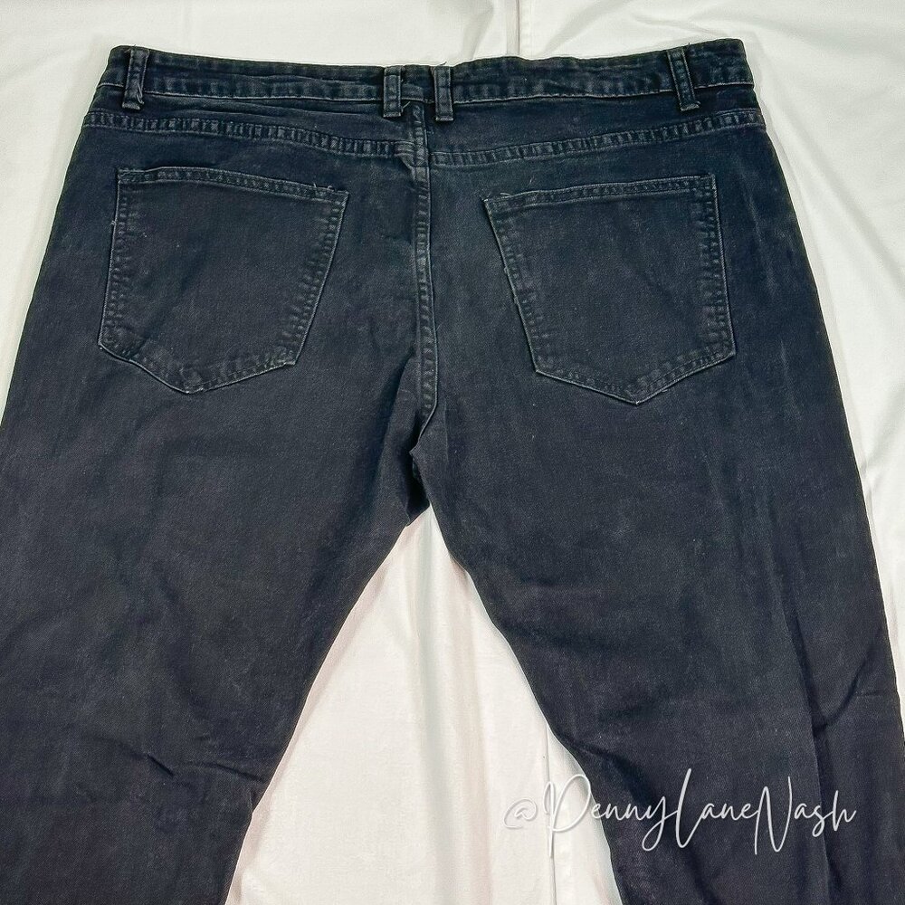 Shein Black Distressed Embroidered Skinny Jeans Size 38 - Picture 9 of 10